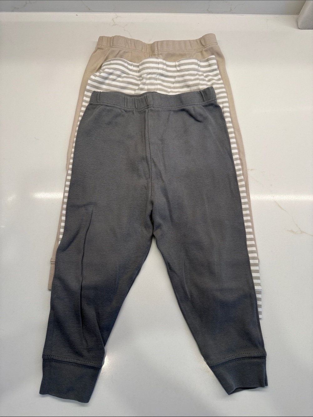 cloud island 3-Pack Joggers in Gray & White Stripe size 12mo